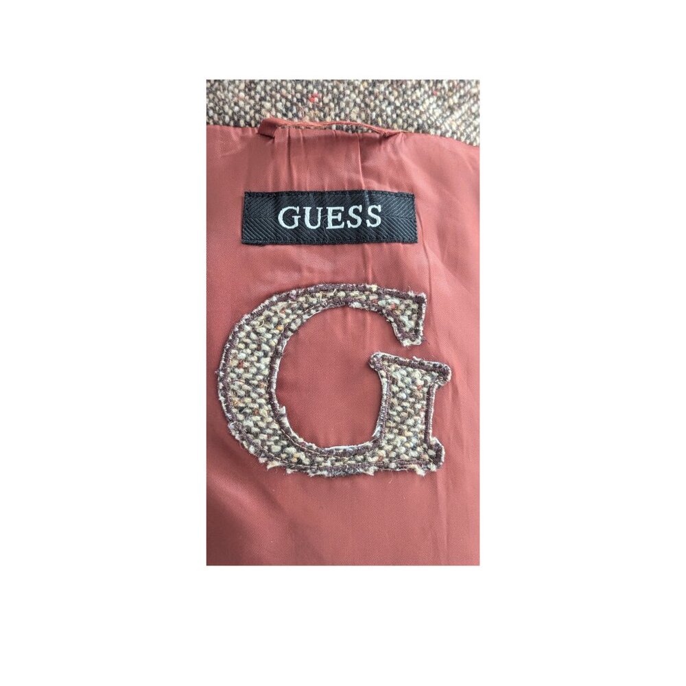 GUESS Brown Tweed Wool Blend A-Line Coat Women's M - Picture 9 of 12